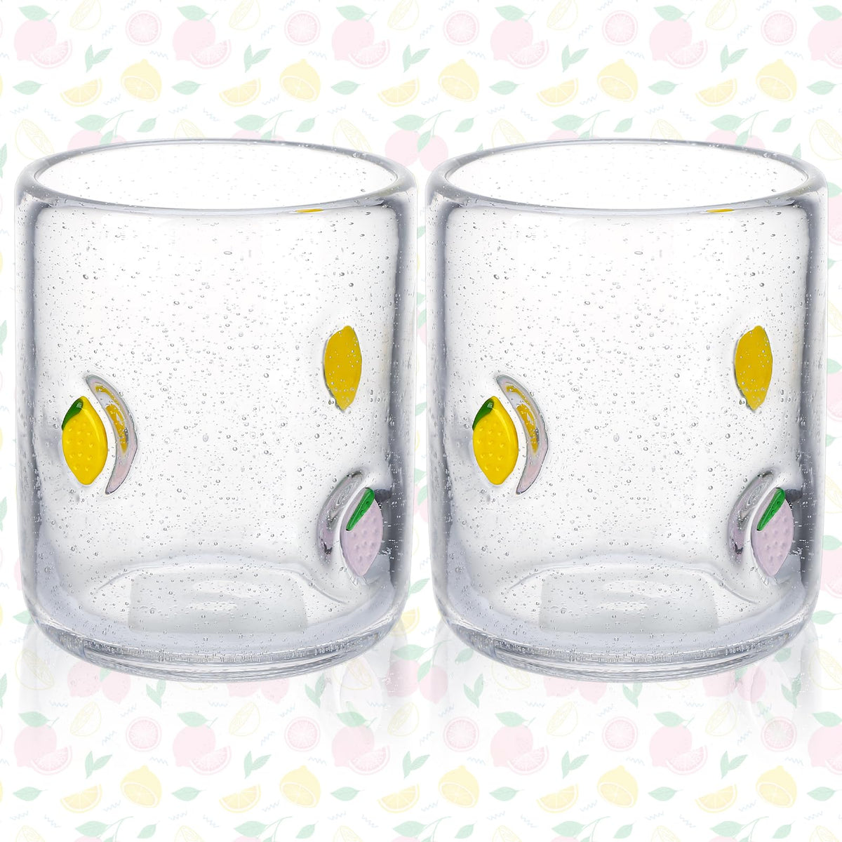 2 Pcs 14 oz Strawberry Cherry Icon Juice Glass Fruit Party Supplies