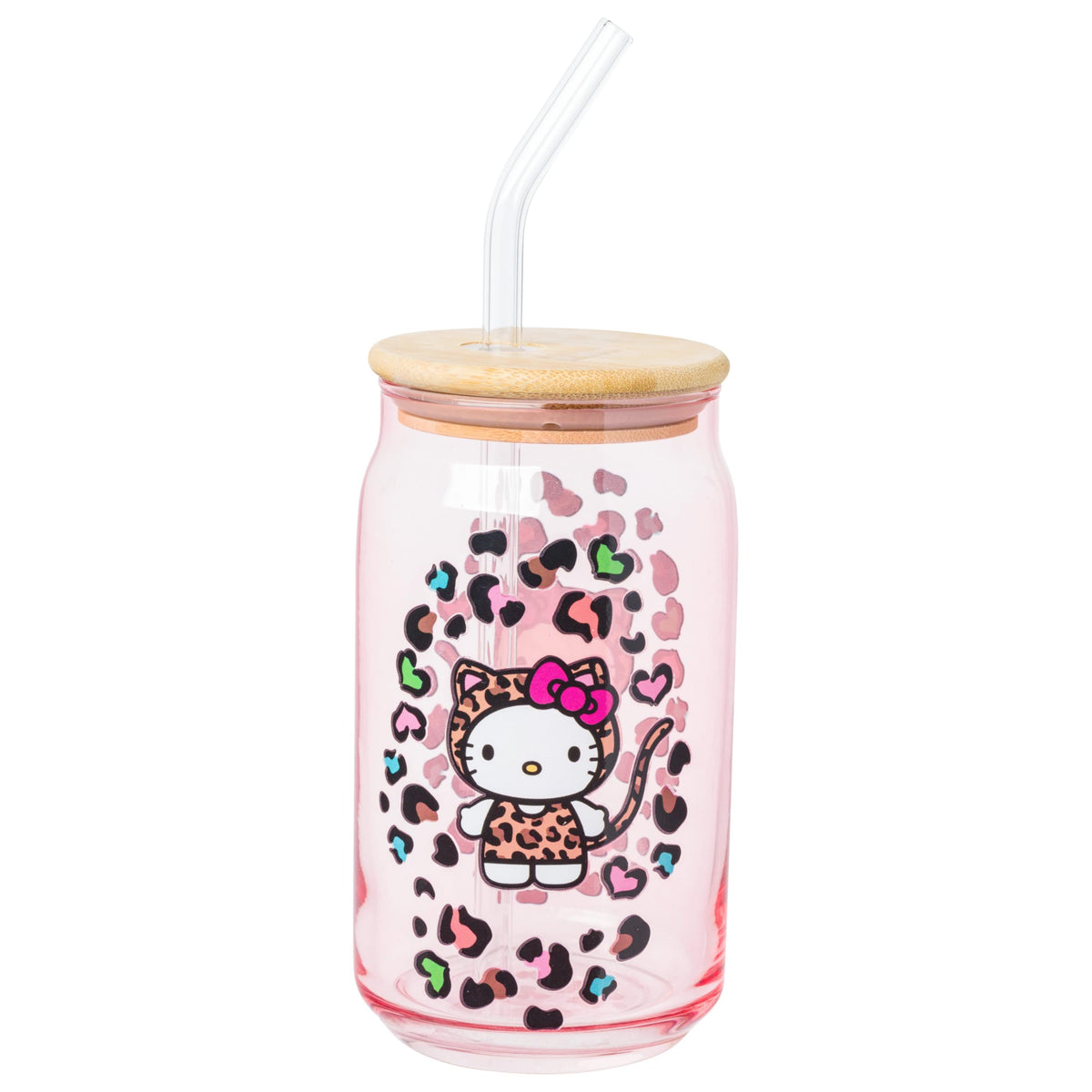 Silver Buffalo Sanrio Hello Kitty Waving Design Print, Glass Tumbler, 16oz