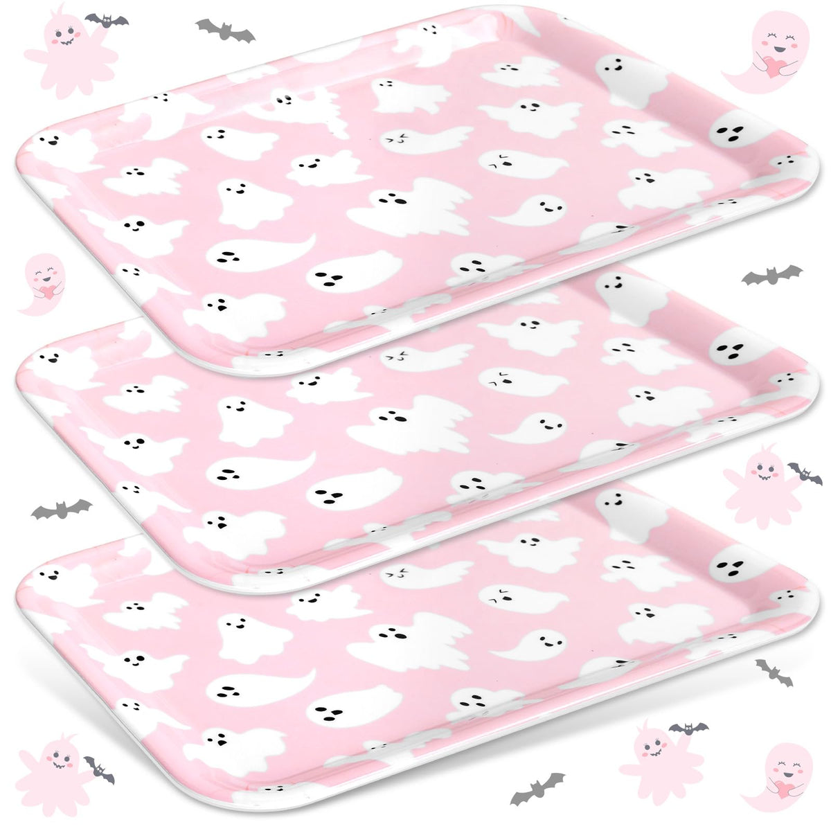 JarThenaAMCS 3Pcs Cartoon Sponge Serving Trays Under the Sea Flower Bubble Reusable Serving Dishes Melamine Platter Party Decoration for Ocean Birthday Party Sharing Snacks Fruit Dessert, 13 x 10 Inch