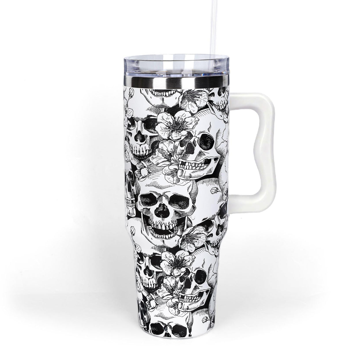 Whaline 40 Oz Cartoon Sponge Tumbler with Handle Straw and Lid Ocean Themed Travel Tumbler Flower Bubble Jellyfish Coffee Cup for Friend Summer Holiday Birthday Party Favors