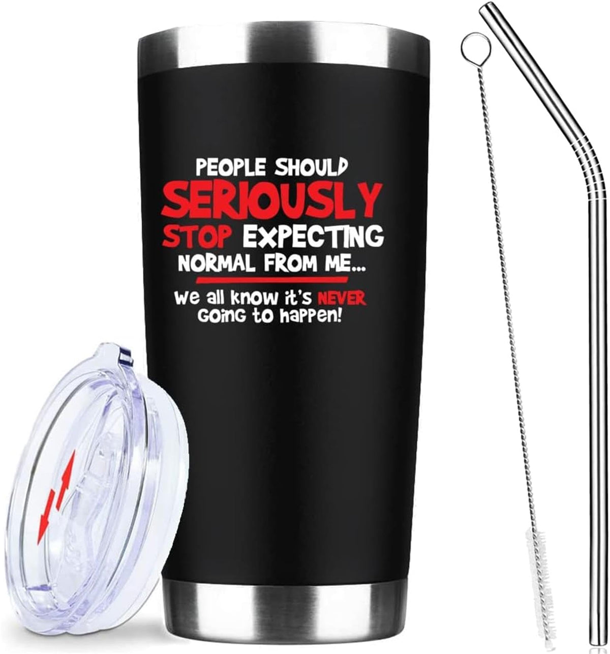 ATHAND 20oz Am I Perfect No I Don't Care Stainless Steel Tumbler with Lid