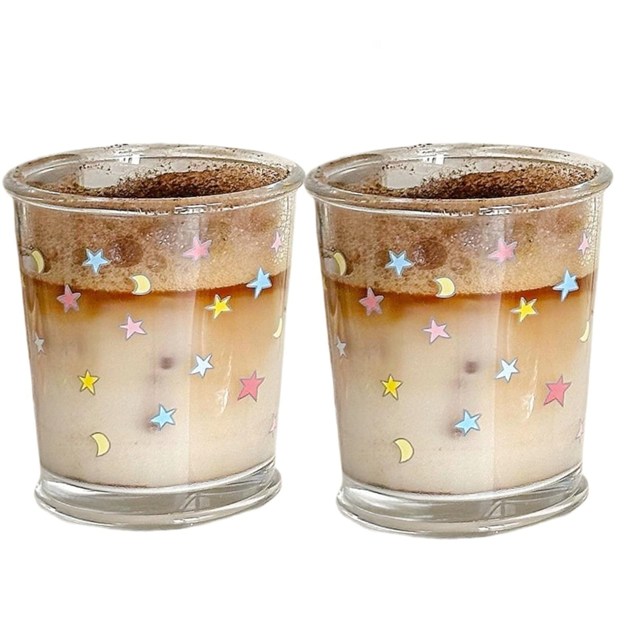 2 Pack 12 OZ Cute Floral Glass Cup Rabbit Drinking Glasses