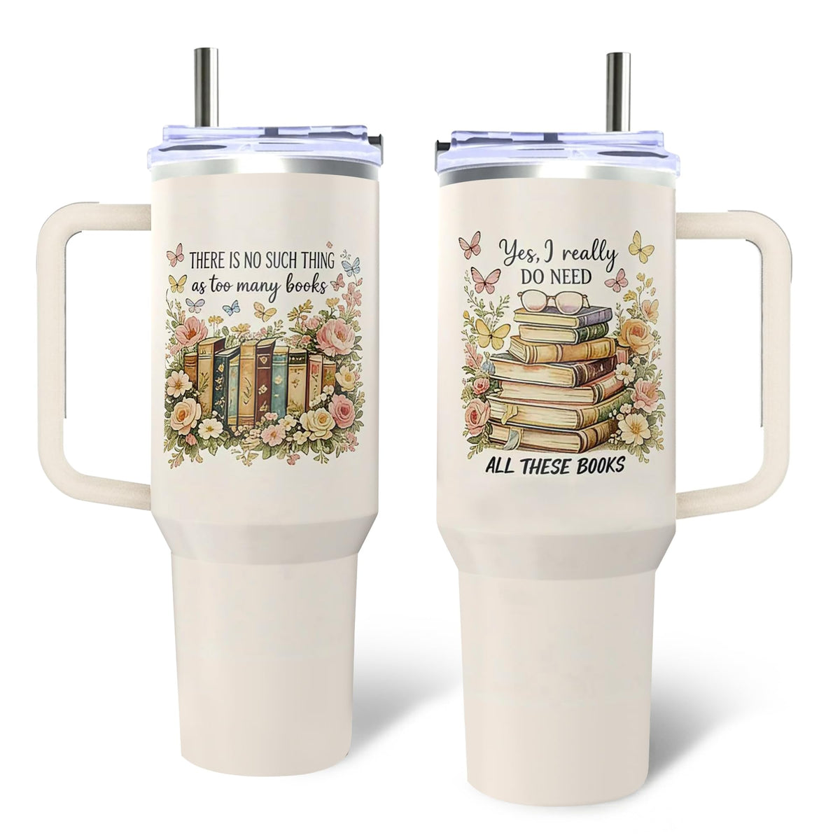 Pickle Gifts, 40 Oz Insulated Stainless Steel Tumbler with Handle & Straw