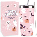 Halloween Tumbler with Lid and Straw for Halloween Gifts & Women Girls