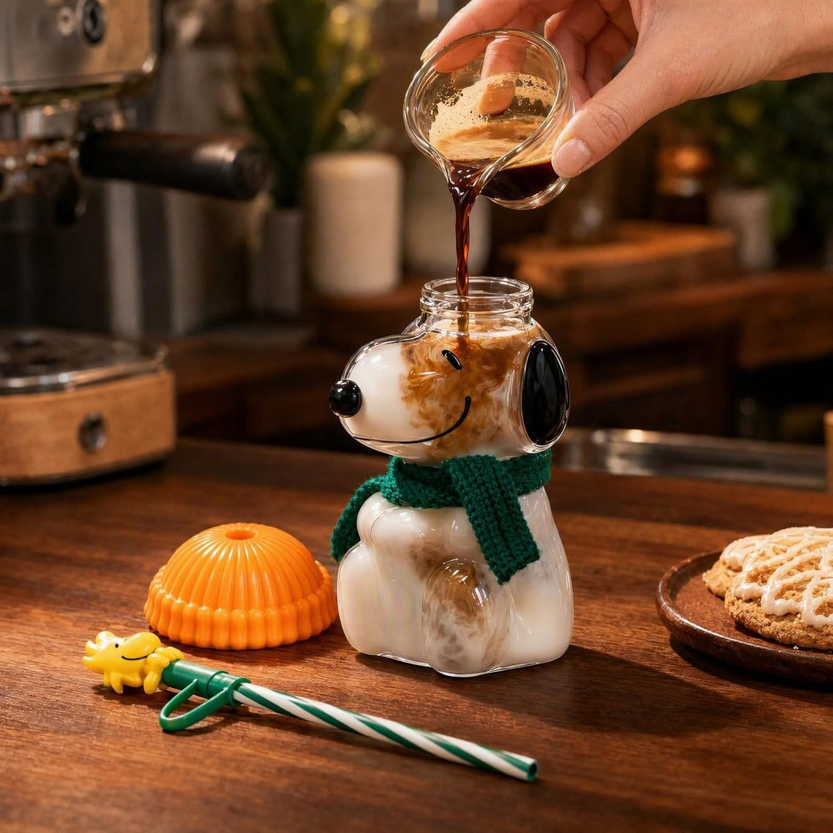 Cute Dog Glass Cup with Straw, Cute Dog Cup 20oz,Dog Straw Cup, Reusable Glass Tumbler with Lid for Iced Coffee, Milk Tea, and Smoothies, Novelty Gift Cup