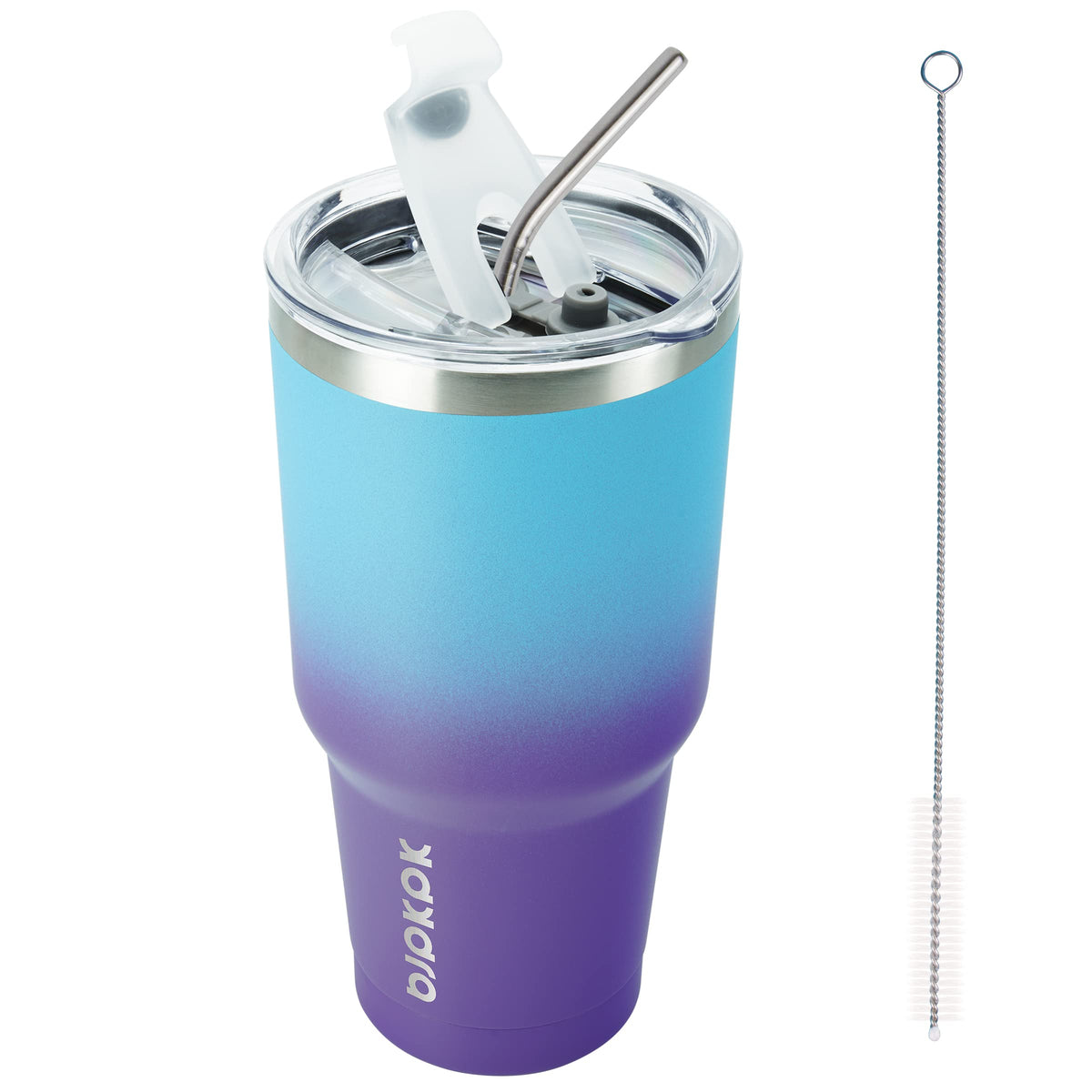 BJPKPK 30 oz Tumbler with Lid and Straw, Insulated Stainless Steel Cup