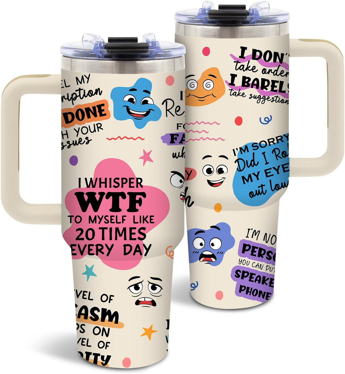 DUUV Colorful Dots Tumbler 40oz, Insulated Sarcastic Gifts for Friend