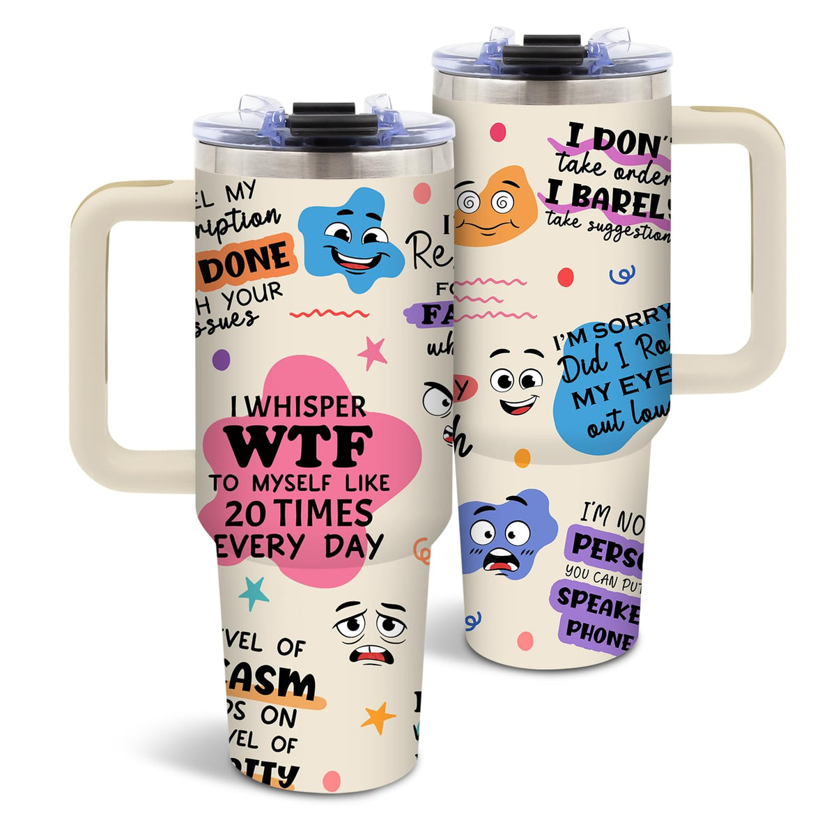 DUUV Colorful Dots Tumbler 40oz, Insulated Sarcastic Gifts for Friend