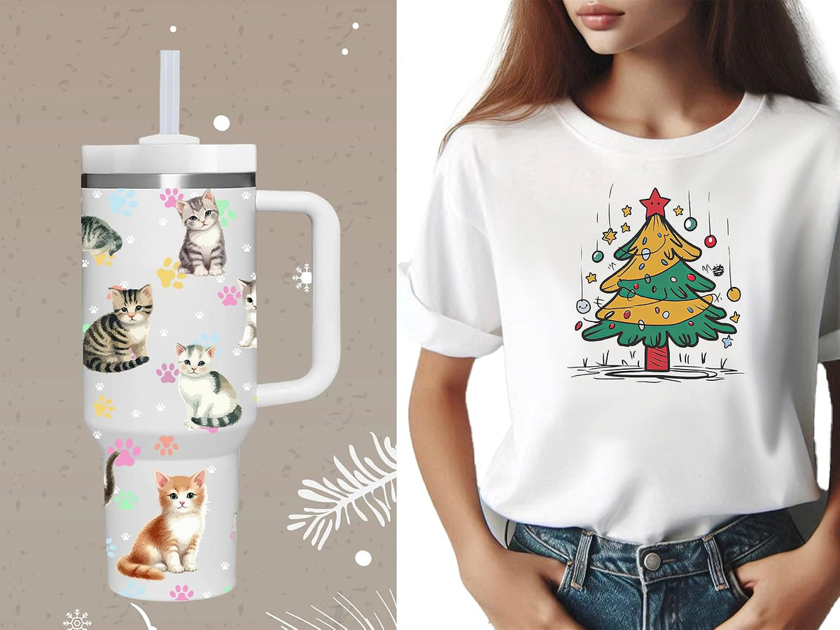 40 OZ Kitty Cat Tumbler with Handle.Kitty Cat Lover Cup Gift.40 OZ Unique Birthday Christmas Kitty Cat Tumblers Gifts for Women Men.