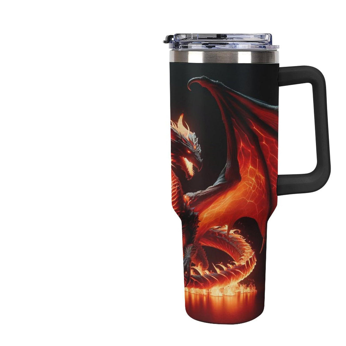 Black Cat Yellow Eyes Tumbler with Lid And Straw 40oz Cartoon Halloween Stainless Steel Cup Insulated, Large Capacity Car Cup, Leakproof Travel Tumbler Coffee Mug with Handle