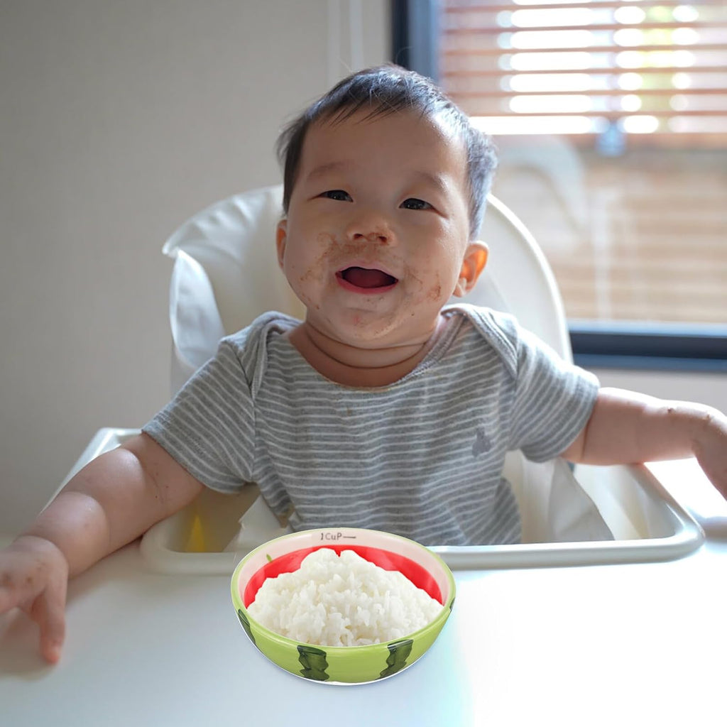 NUOBESTY Cartoon Fruit Design Ceramic Bowl for Boys and Girls Snack Serving