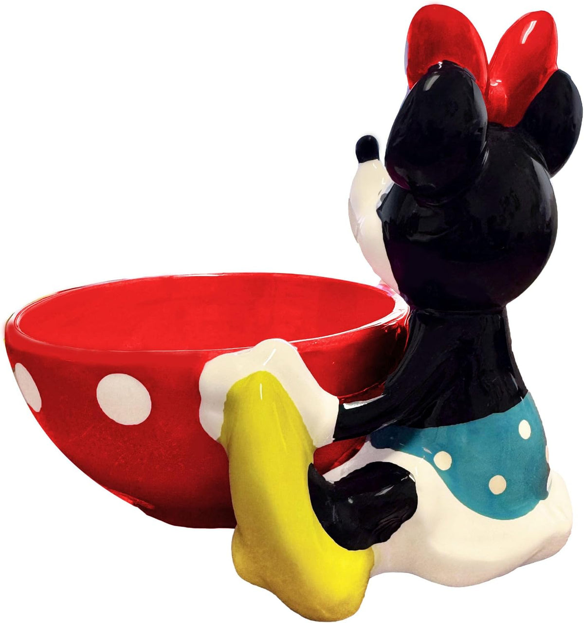 Disney Minnie Mouse Candy Dish, Officially Licensed, Ceramic Snack Bowl, Figurine - 6 Inch