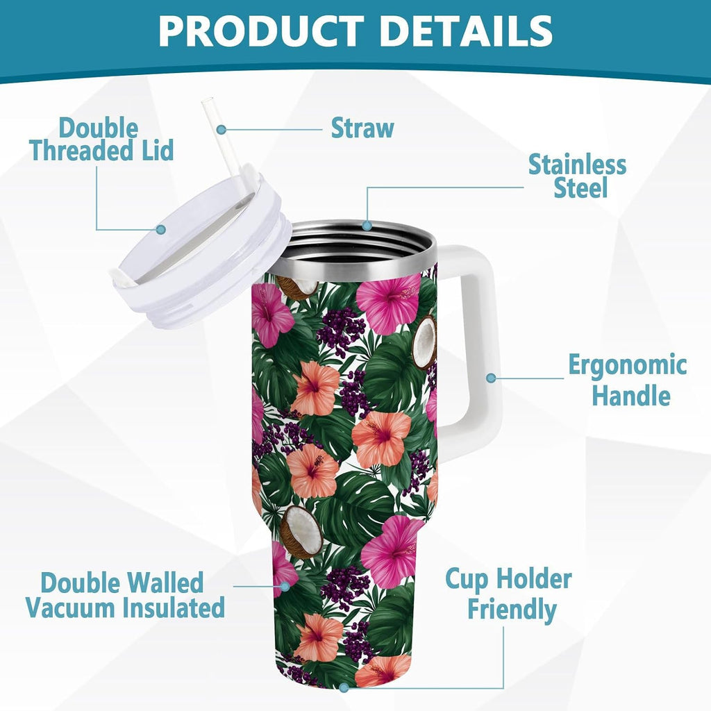 Cartoon Style White Geese Tumbler with Handle and Straw Leak Proof Tumbler 2 in 1 Lid Insulated Water Bottle Tumblers Stainless Steel Cup Large Travel Mug Cups, Gifts for Women Man, 30oz