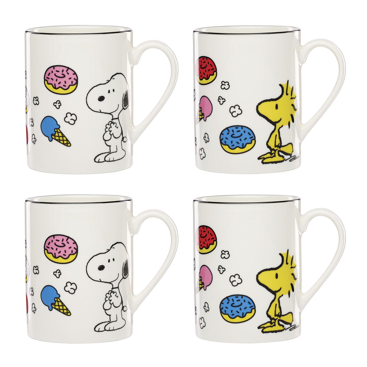 Lenox Chef Snoopy Porcelain Snack Bowls, 12oz, Set of 4