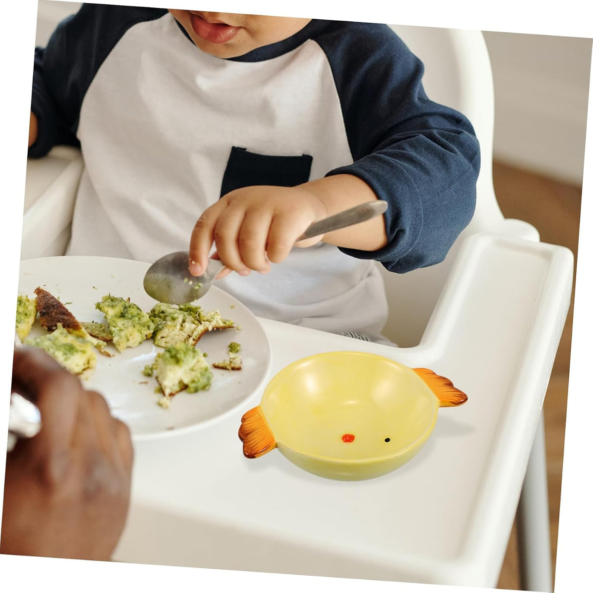 Mikinona Cartoon Ceramic Plate Child Safe Snack Bowl Ceramic Chicken Shape Plate Perfect for Kids School Outdoor