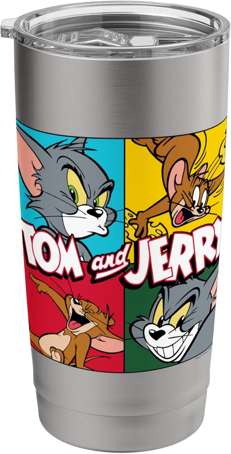 Tom and Jerry Four Squares Stainless Steel Insulated Tumbler