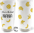 You're The Best Nana Banana 20oz Travel Coffee Mug Tumbler, Nana Gifts for Grandma Christmas from Grandson Grandkids Granddaughter, Grandma Water Stainless Steel Tumbler with Lid and Straw