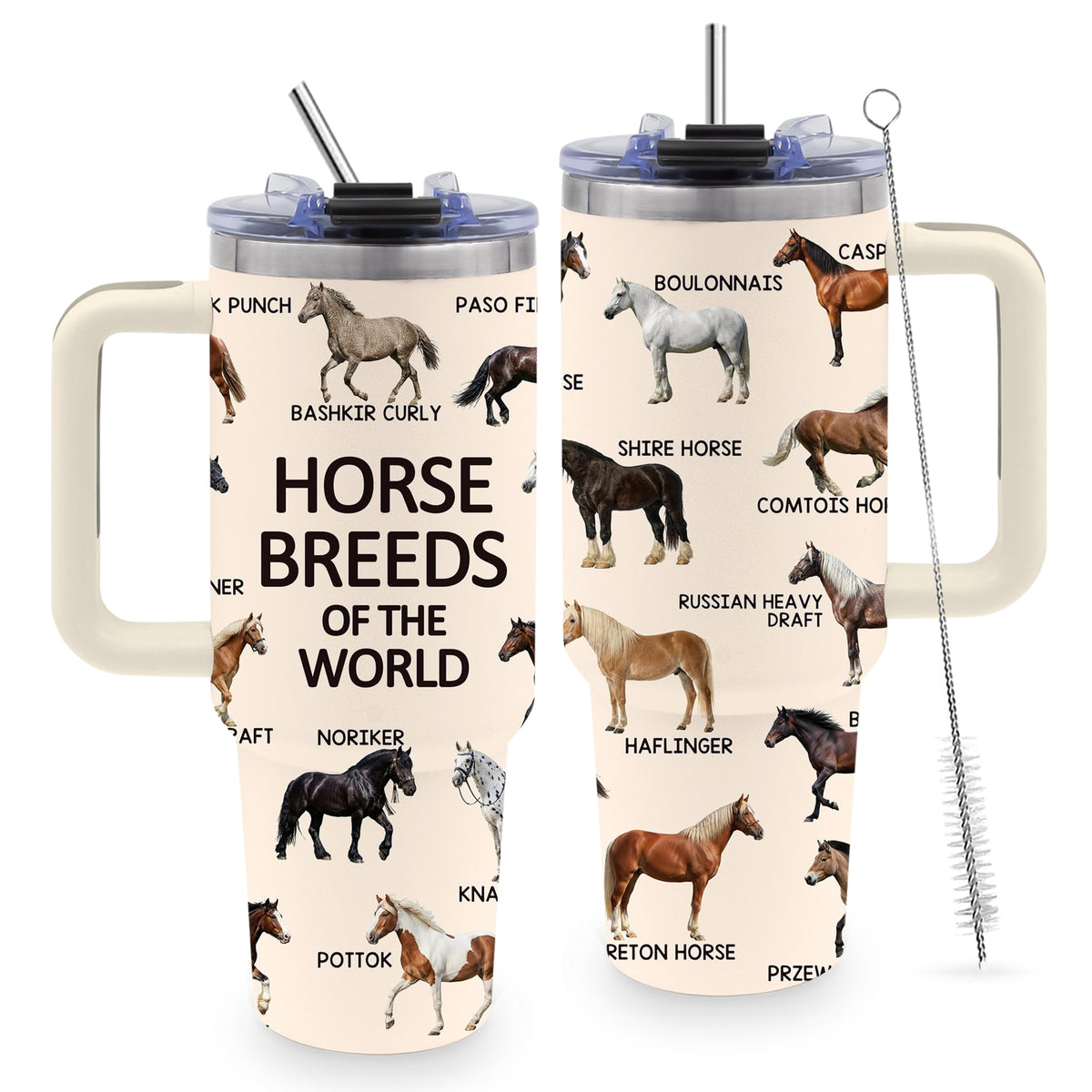40oz Cats Tumbler Gifts for Women, Cute Cat Water Bottle with Handle & Straw