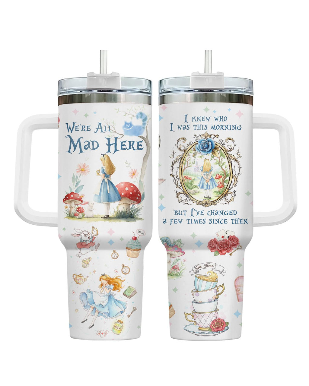 Movie Cartoon Dog Tumbler 40oz with Handle & Straw