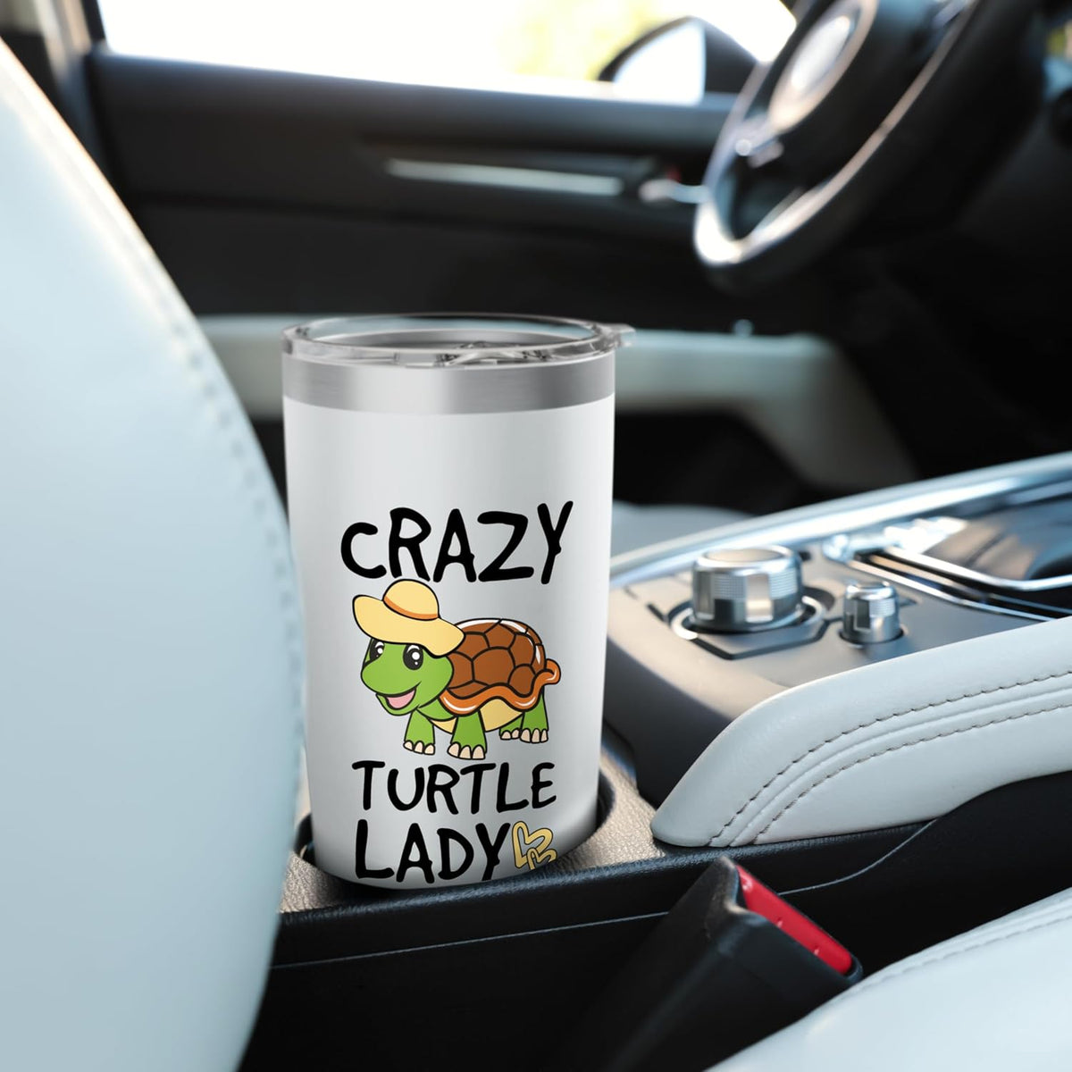 Crazy Turtle Lady Cute Cartoon Turtle Design Stainless Steel Insulated Tumbler