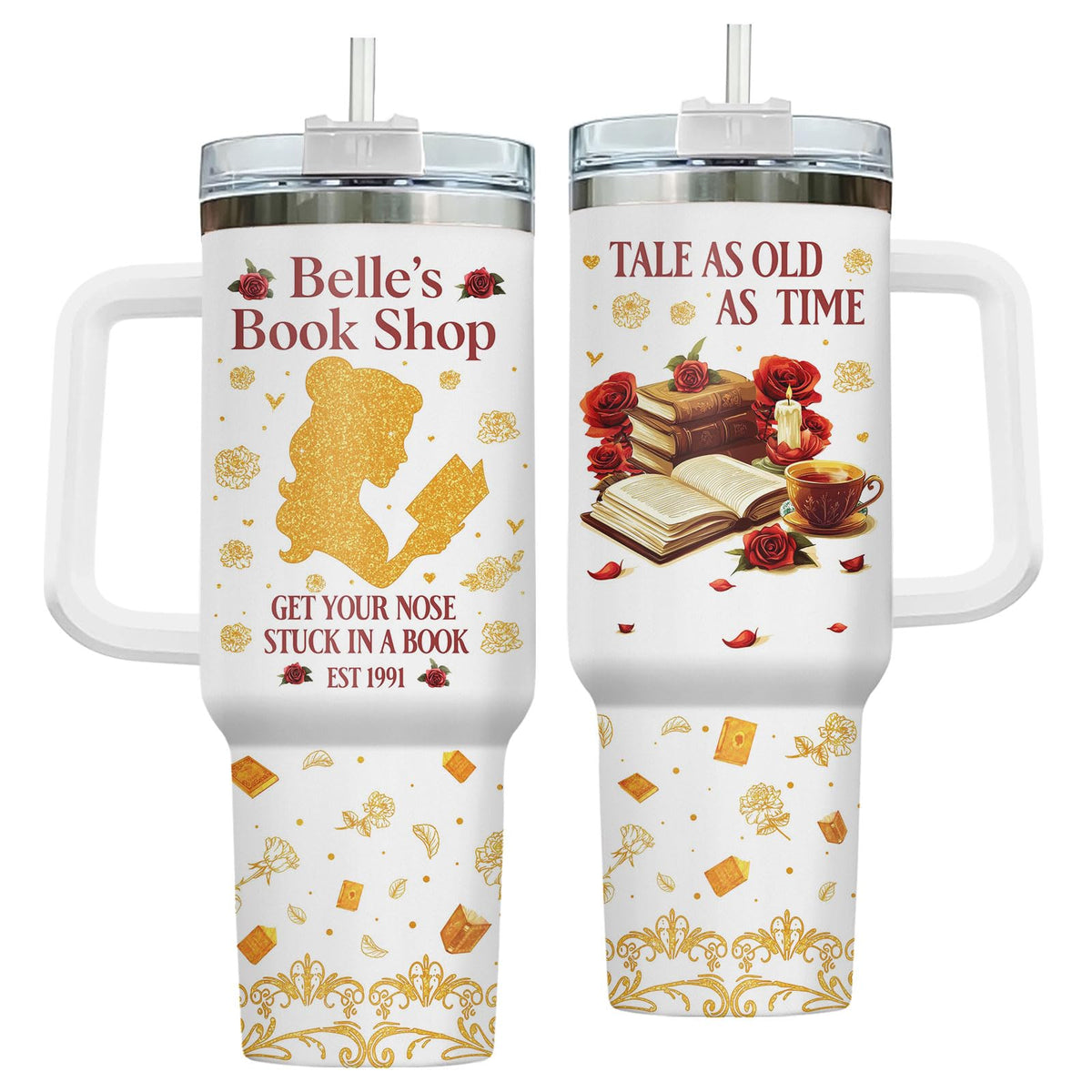 Movie Cartoon Dog Tumbler 40oz with Handle & Straw