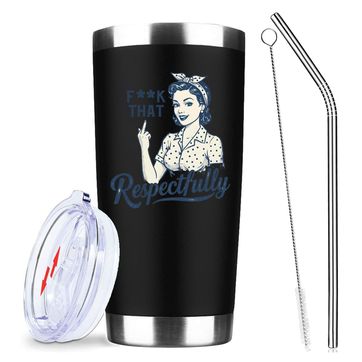 ATHAND 20oz Am I Perfect No I Don't Care Stainless Steel Tumbler with Lid