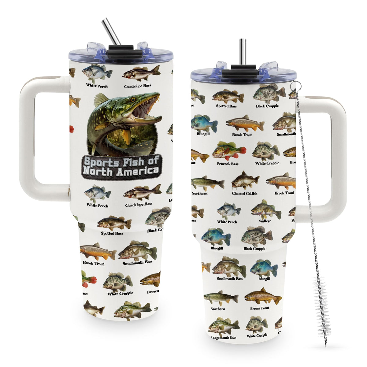 40oz Cats Tumbler Gifts for Women, Cute Cat Water Bottle with Handle & Straw
