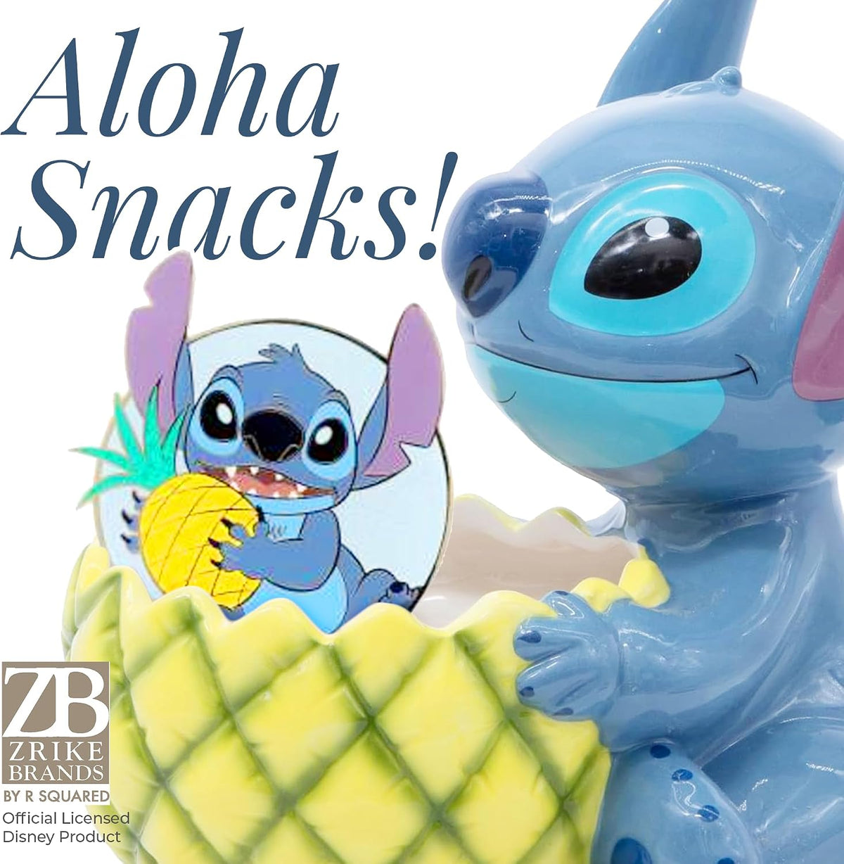 Disney Stitch Pineapple Ceramic Candy Bowl – Fun Decorative Bowl for Snacks and Sweets – Stitch Decor and Gifts – Ceramic Candy Dish – Official Disney Licensee