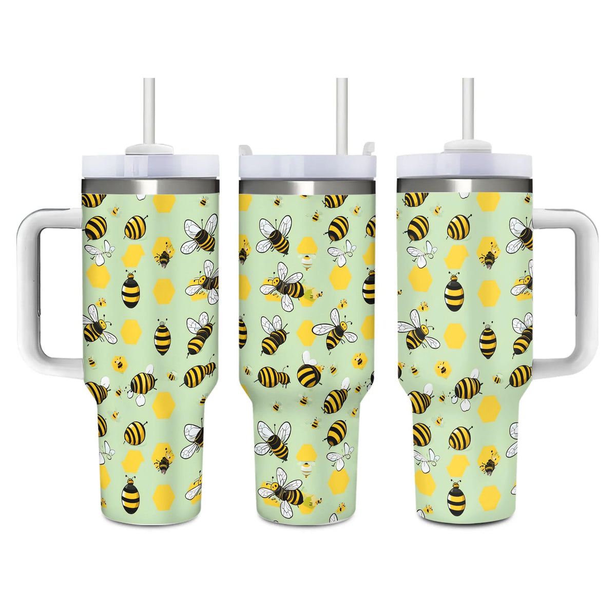 40oz Cute Dinosaurs Tumbler with Handle, Double Wall Stainless Steel Travel Coffee Mug with Straw Lid, Cartoon Insulated Cooling Cup for Christmas Birthday Gifts (Printed in US)