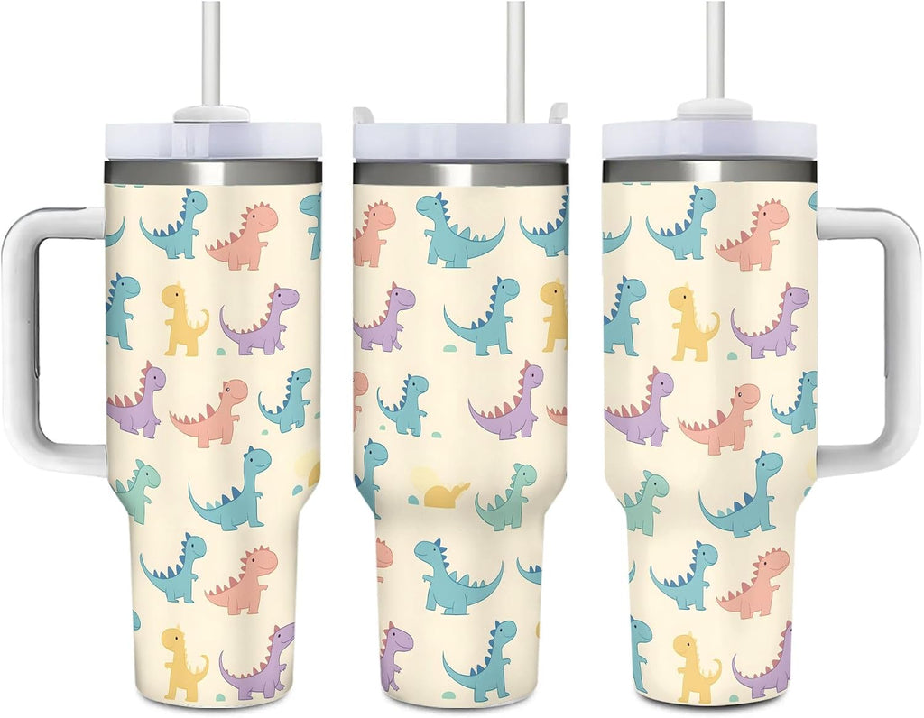 Cute Dinosaurs 40 Oz (1200 ml) Insulated Coffee Tumbler