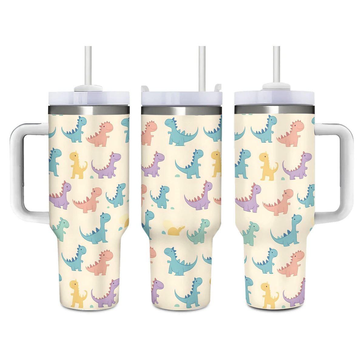 Cute Dinosaurs 40 Oz (1200 ml) Insulated Coffee Tumbler