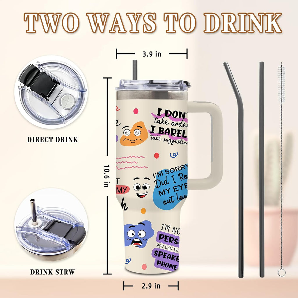 DUUV Colorful Dots Tumbler 40oz, Insulated Sarcastic Gifts for Friend