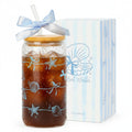 Gifts for Mom Bow New Mama Glass Cup with Lids and Straws