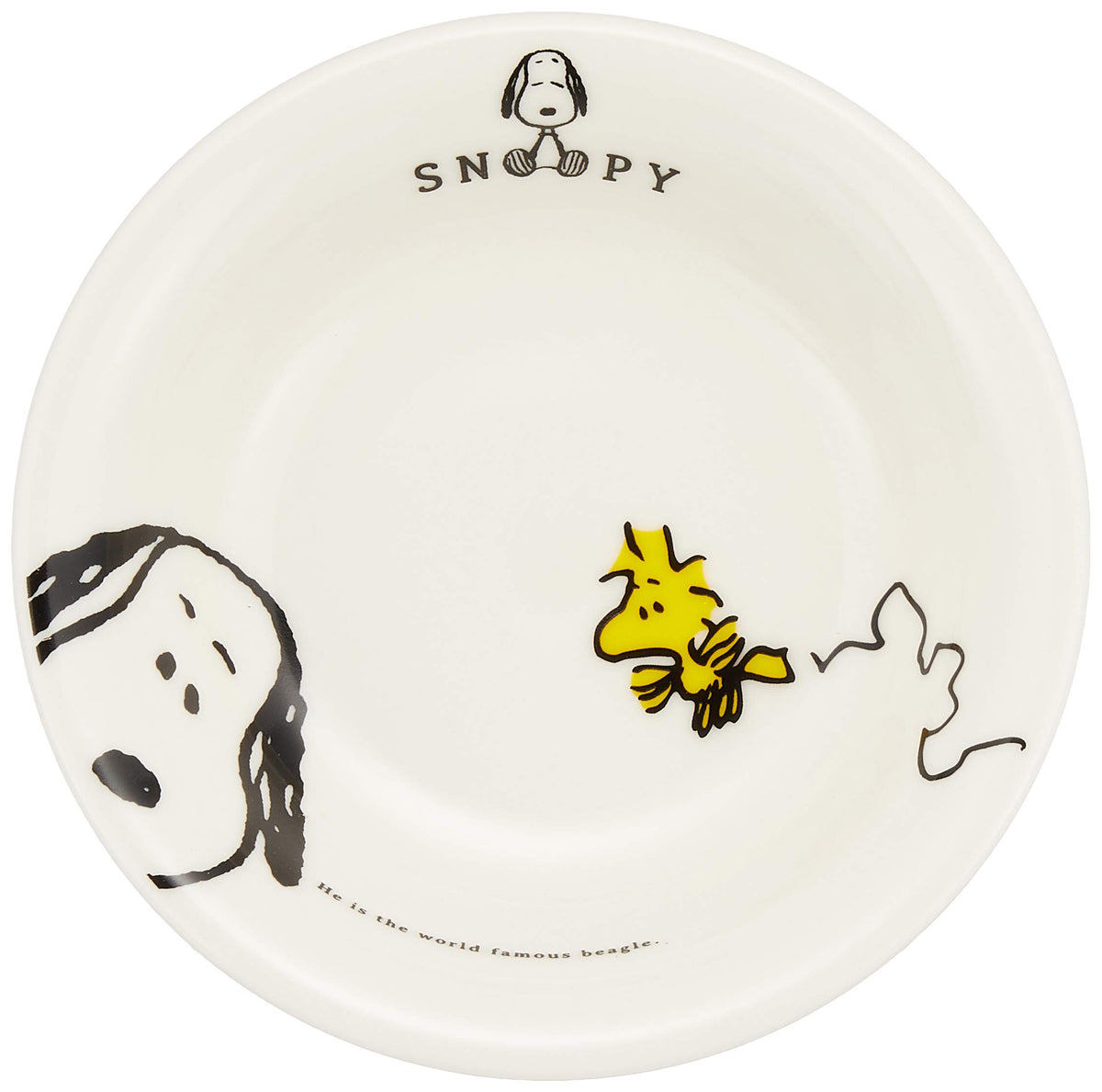 金正陶器(Kaneshotouki) Peanuts 606133 Snoopy Joy Curry Plate, 7.1 inches (18 cm), White