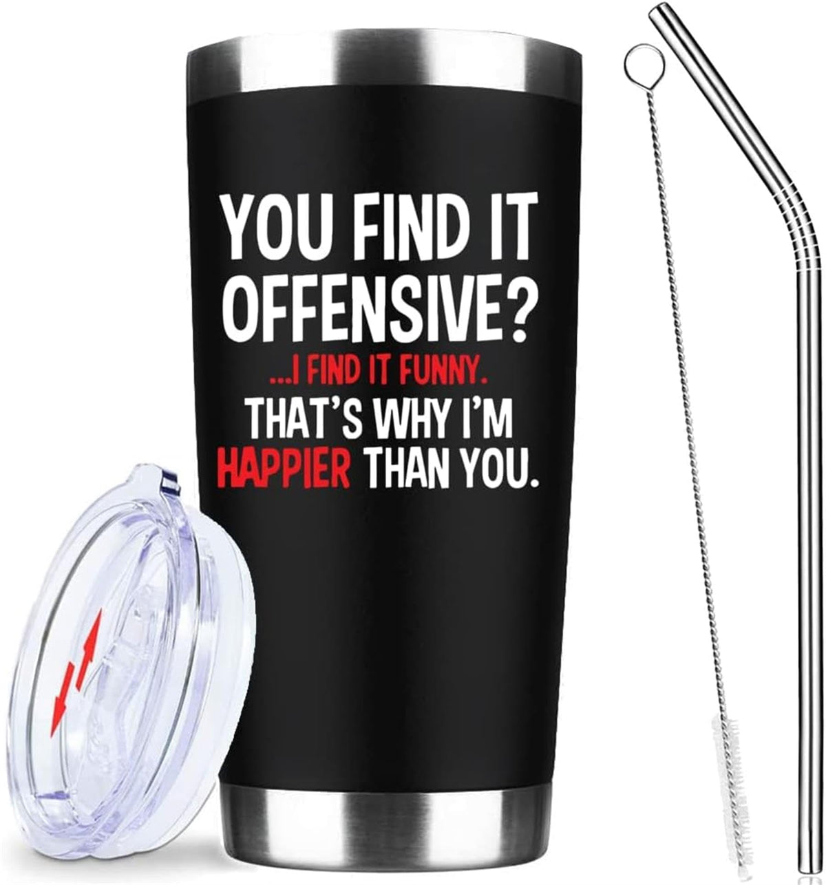 ATHAND 20oz Am I Perfect No I Don't Care Stainless Steel Tumbler with Lid