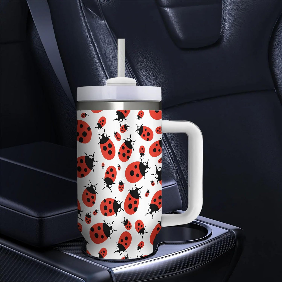 Red Ladybugs Vacuum Insulated Travel Tumbler 40 oz (1200 ml)