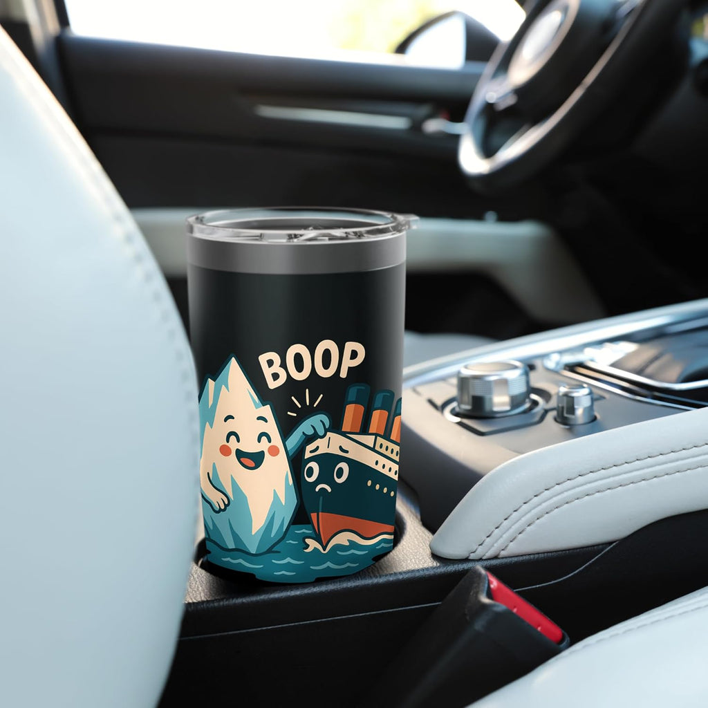 Iceberg Booping Titanic Cute Nautical Cartoon Stainless Steel Insulated Tumbler