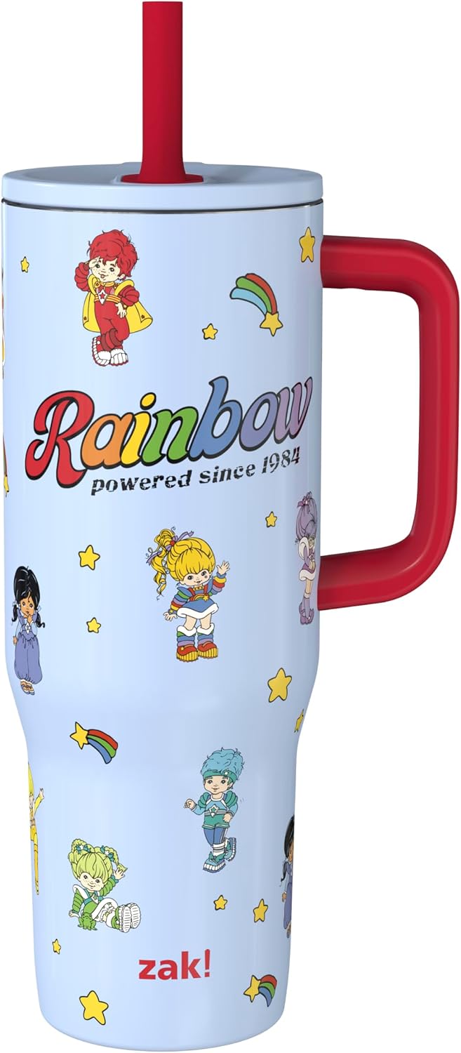 Zak Designs Rainbow Brite 30oz Spill-Proof Stainless Steel Travel Tumbler