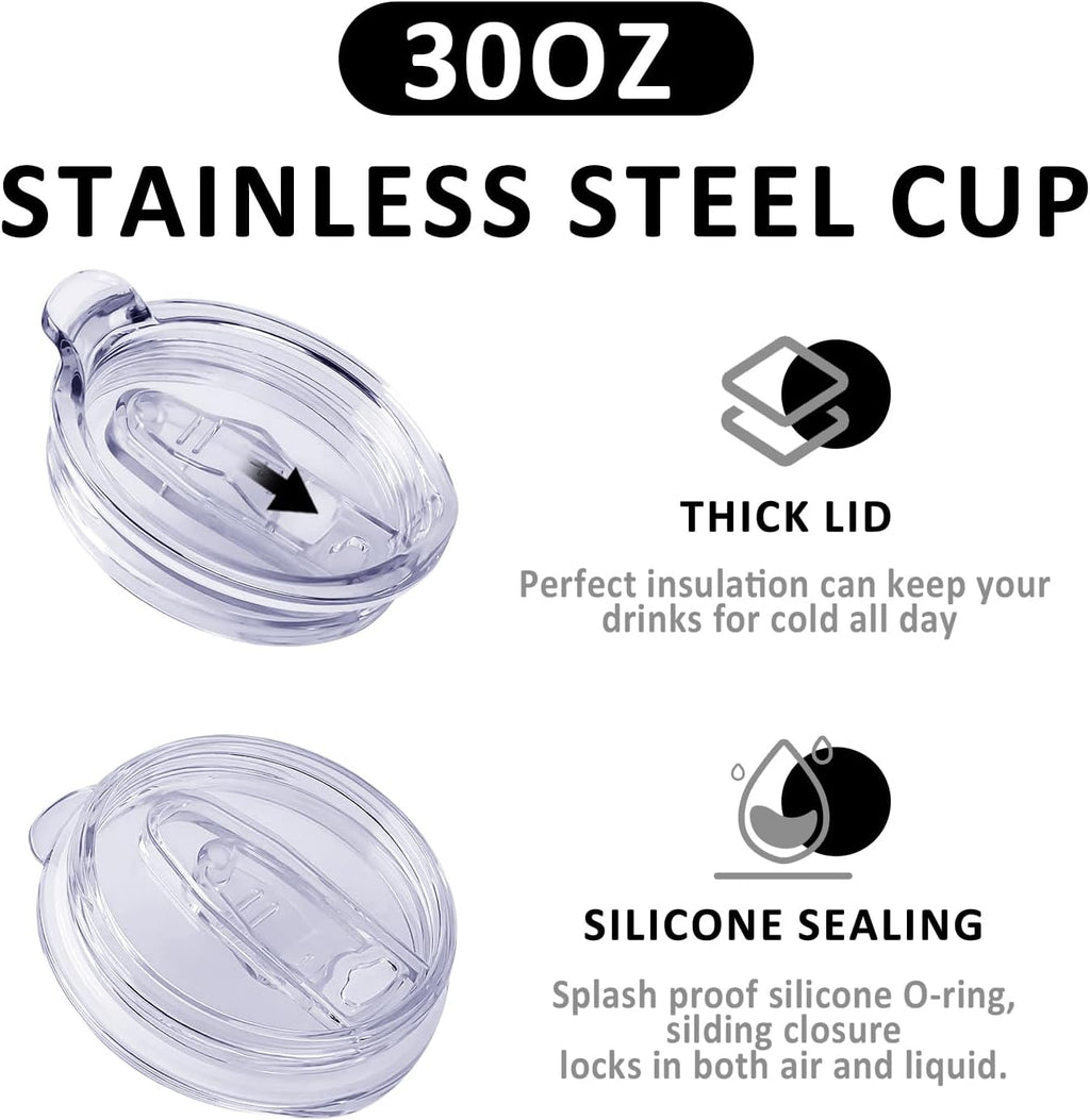 30oz Cartoon Mouse Tumbler | with Handle and Lid and Straw | Stainless Steel Insulated Tumbler | Black Travel Coffee Mug -Birthday,Christmas Gift