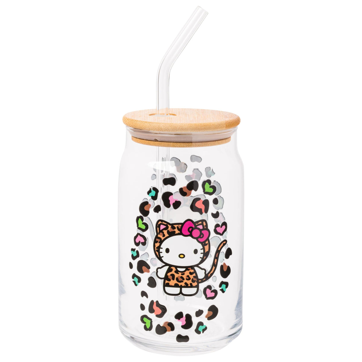Silver Buffalo Sanrio Hello Kitty Waving Design Print, Glass Tumbler, 16oz
