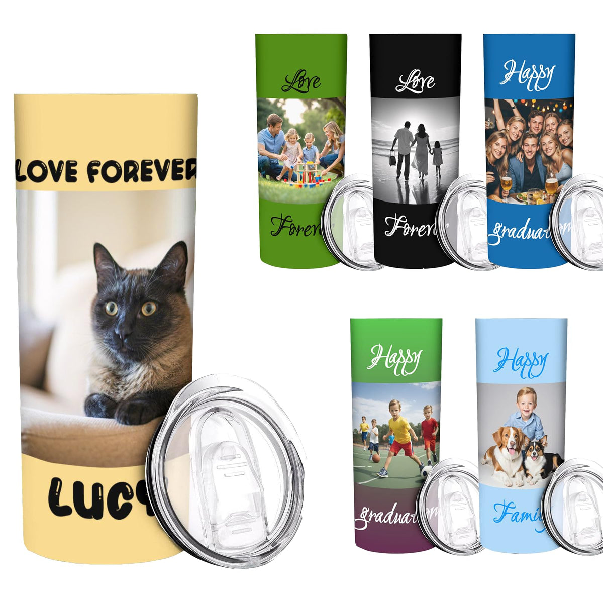 40 OZ Cute Cat Ice Bully Cup with Handle Straw Lid, Double Wall Stainless Steel Tumbler Travel Coffee Cup, Cartoon Insulation and Cooling Mug for Christmas Birthday Present