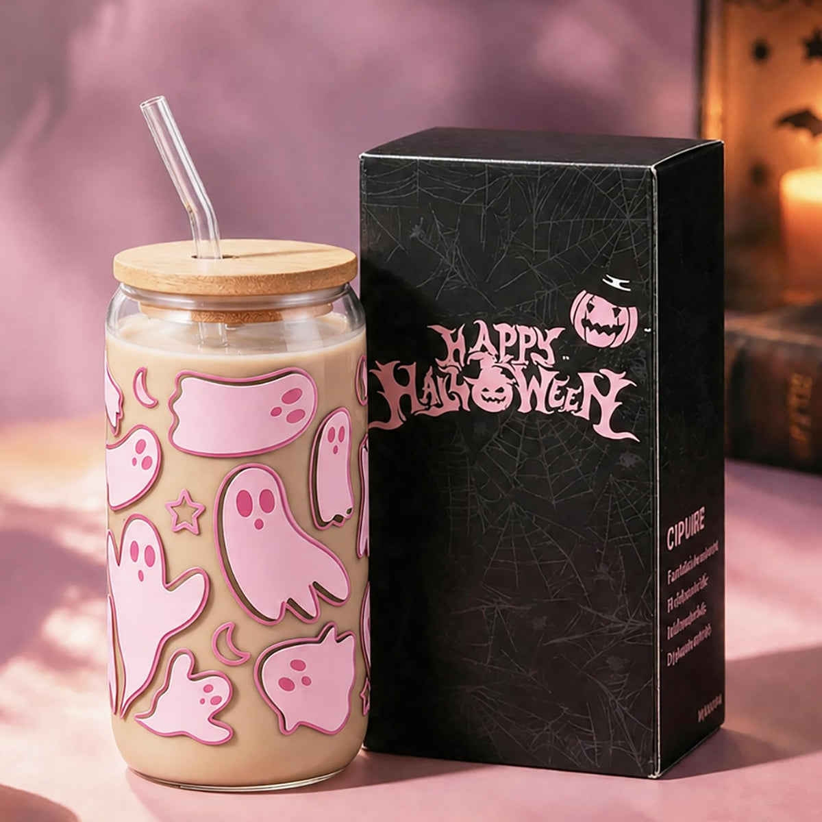 Lemon Glass Cups with Lid and Straw, Cute Lemon Gift for Women