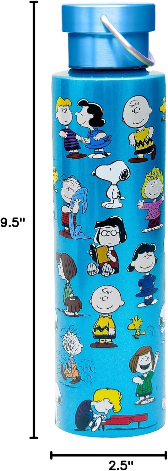 Spoontiques Peanuts Stainless Steel Bottle - Travel Drink Cup with Twist Lid for Hot and Cold Beverages, 24 Oz