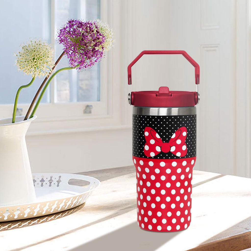 Cartoon Mouse Tumbler 20 Oz With Lid&Flip Straw Bowknot Cup