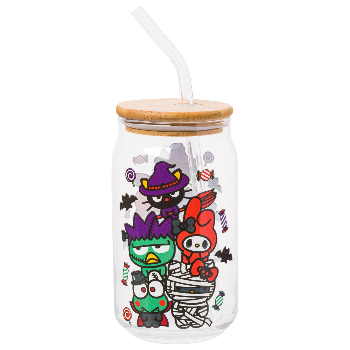 Silver Buffalo Sanrio Hello Kitty Waving Design Print, Glass Tumbler, 16oz