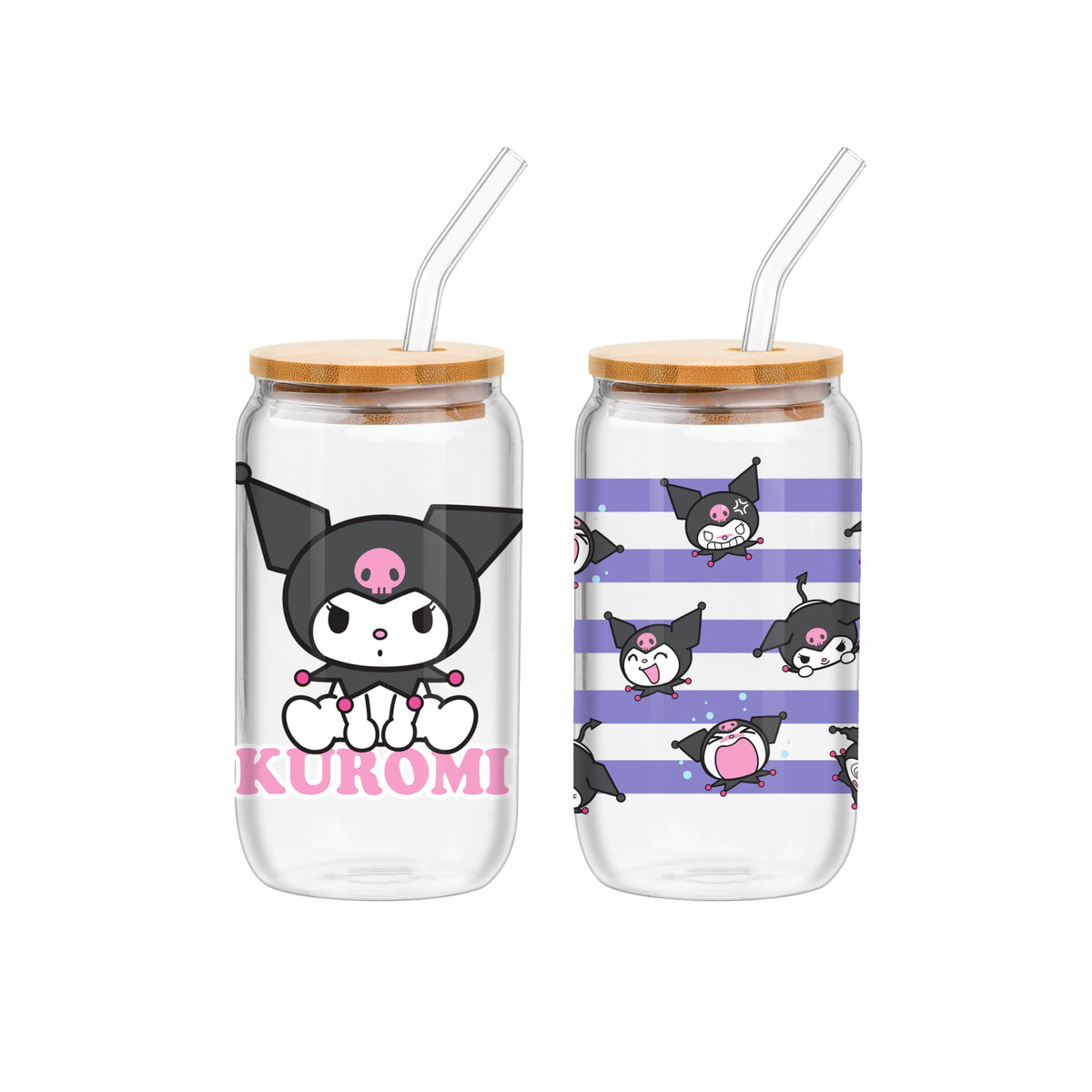 Silver Buffalo Sanrio Hello Kitty Waving Design Print, Glass Tumbler, 16oz