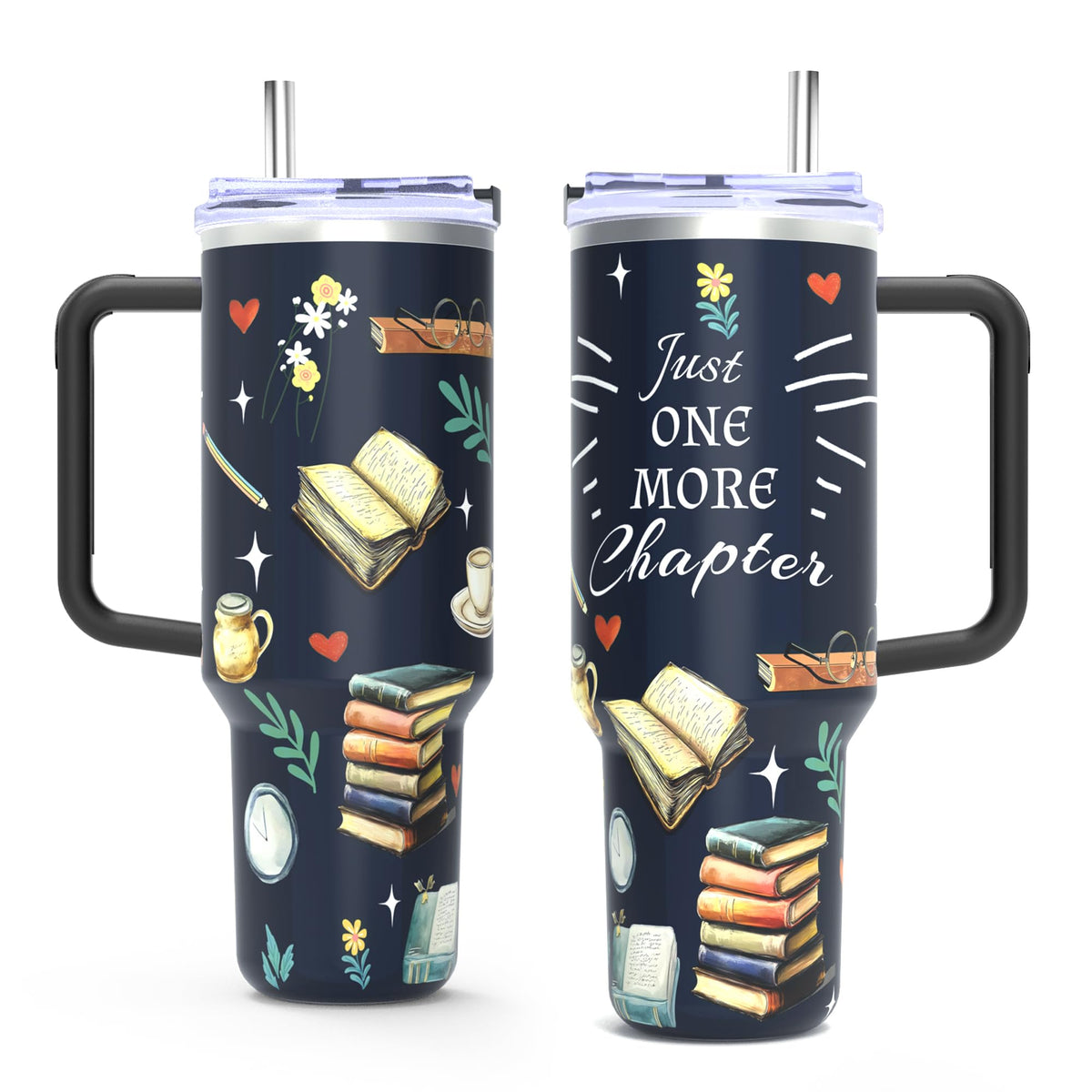 Pickle Gifts, 40 Oz Insulated Stainless Steel Tumbler with Handle & Straw