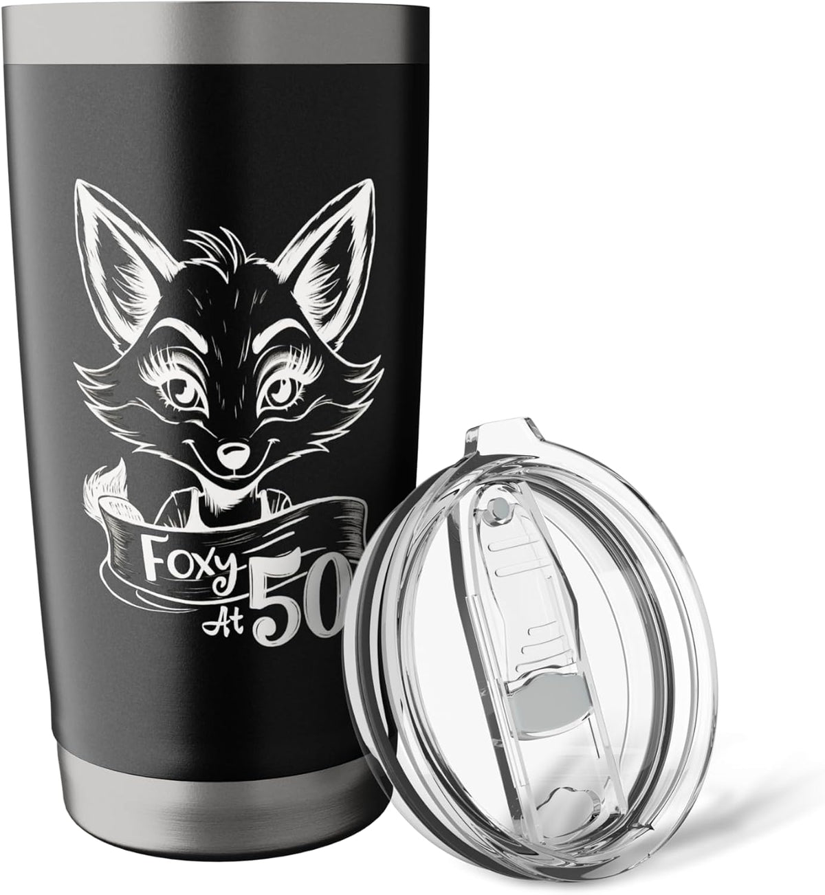 Foxy At 50 Happy 50th Birthday Celebrating Fifty Years Women Stainless Steel Insulated Tumbler
