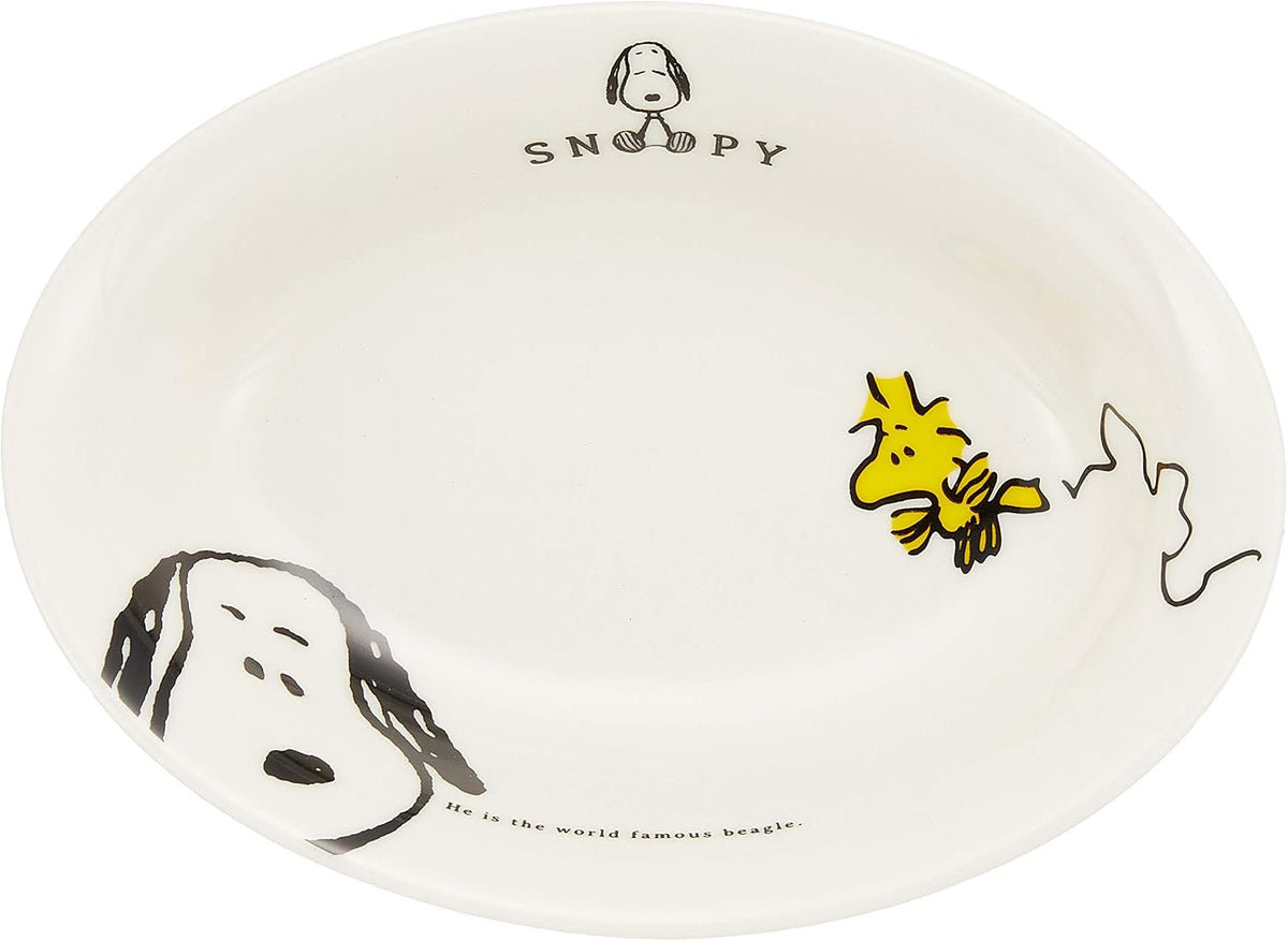 金正陶器(Kaneshotouki) Peanuts 606133 Snoopy Joy Curry Plate, 7.1 inches (18 cm), White