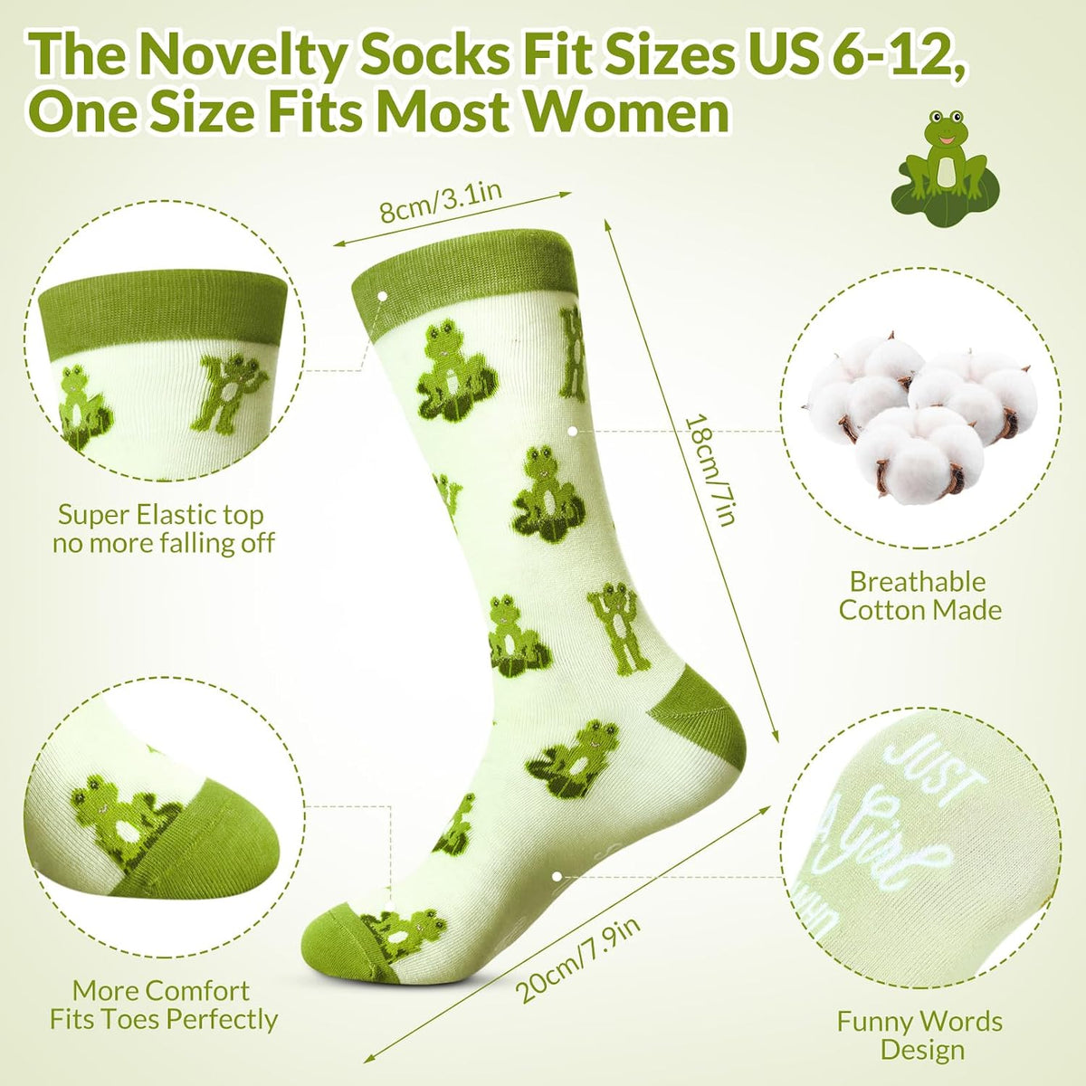 Funnymoom 2 Pack Frog Themed Gift for Women Tumbler Socks Set